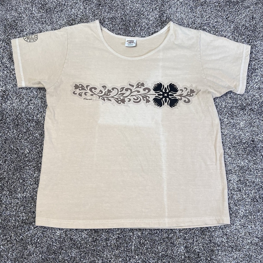 Vintage Crazy Shirts Womens Size M Hawaii Surfer Tee Shirt Kona Coffee Dyed READ